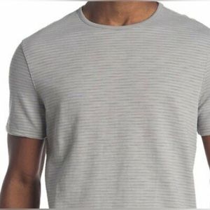 John Varvatos Star USA Men's Grey Stripe Crew-Neck T-Shirt